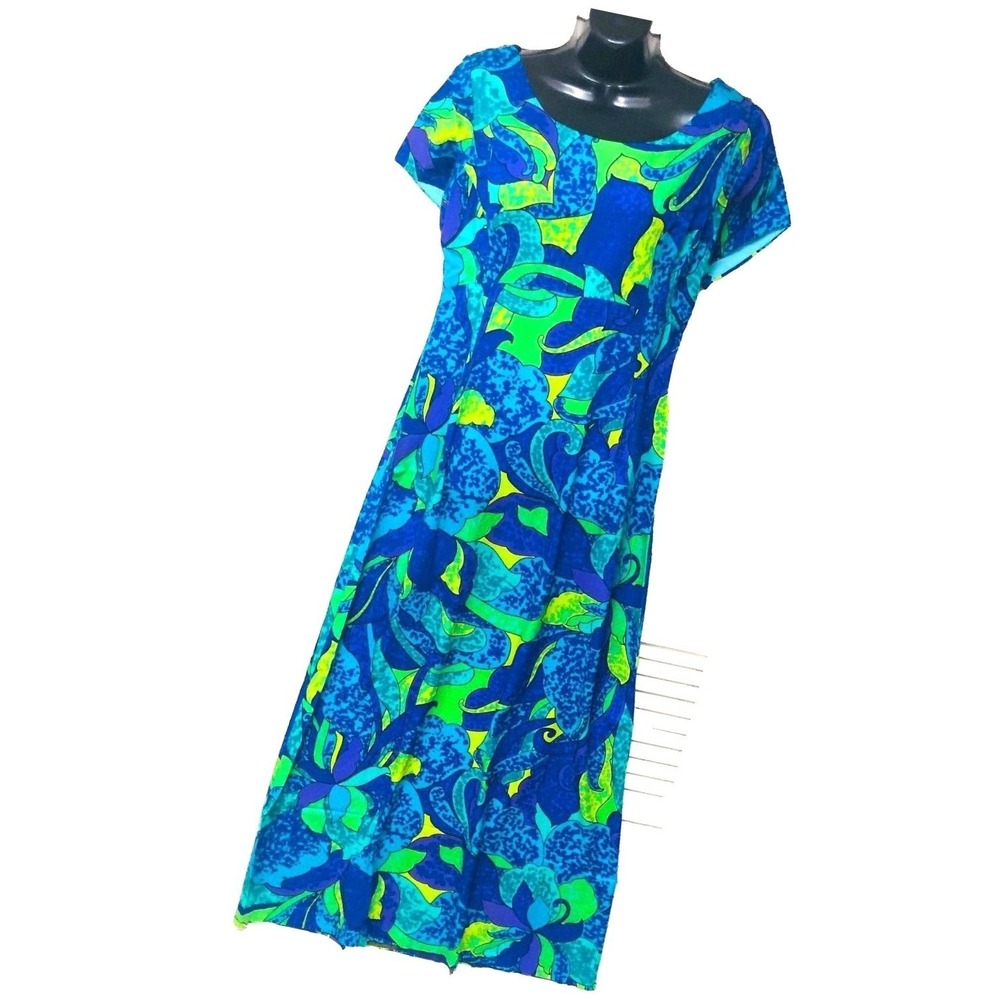 Vintage Sydney Of Honolulu Babydoll Maxi Dress Hawaiian Wedding Party Womens S